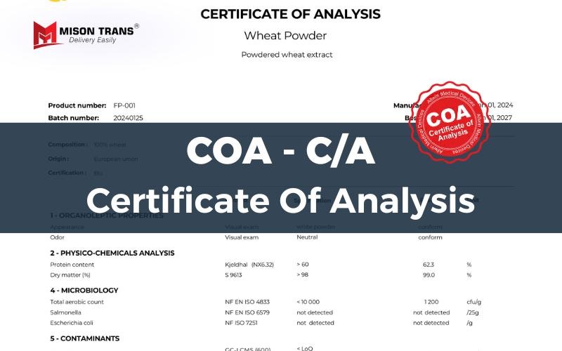 COA là gì? Giấy chứng nhận phân tích cần thiết trong xuất nhập khẩu
